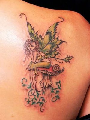 Popular locations for fairy tattoos include the lower back upper back