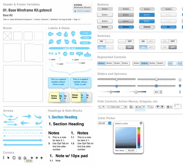 html5 ui design OmniGraffle Wireframe Stencils