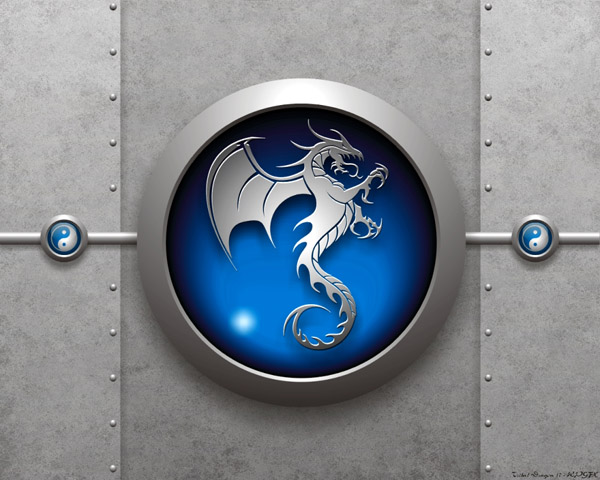 Tribal Dragon 17 Blue Wallpaper