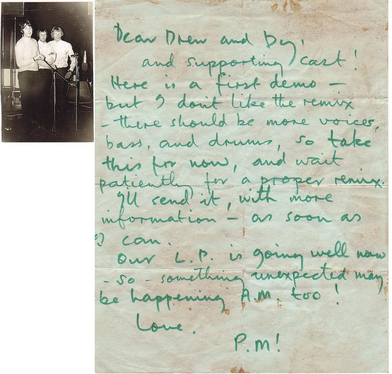 Meet the Beatles for Real Paul's letter