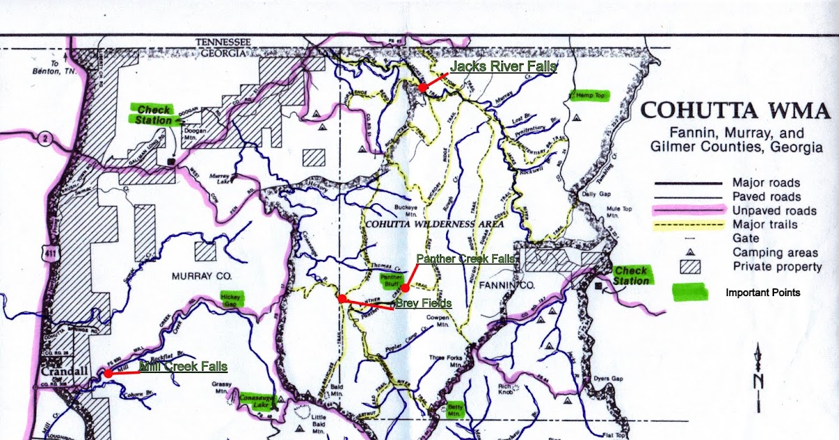 Cohutta Wilderness Blog Cohutta Wilderness WMA Map