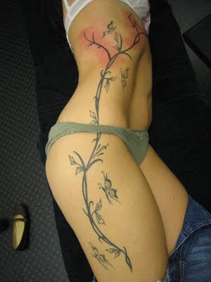 Flower Tattoo In Body Side Sexy Girl
