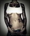 Woman front tattoo