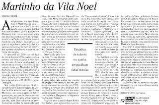 texto de Sérgio Cabral publicado no jornal O GLOBO de 22 de janeiro de 2010