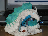 dragon sculpture being painted Copyright Jennifer Rose Phillip