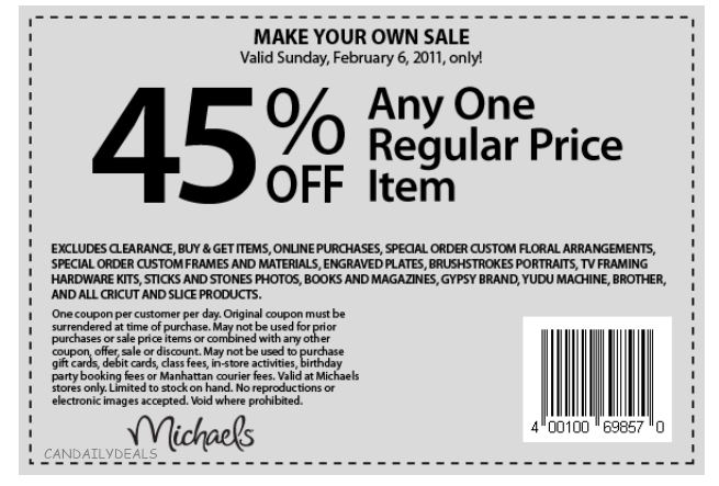 Canadian Daily Deals Michaels 45 Off One Regular Priced
