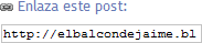 Esto aparecerá al pie de todas tus entradas, con la dirección del post