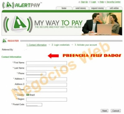 Tutorial Cadastro no Alertpay