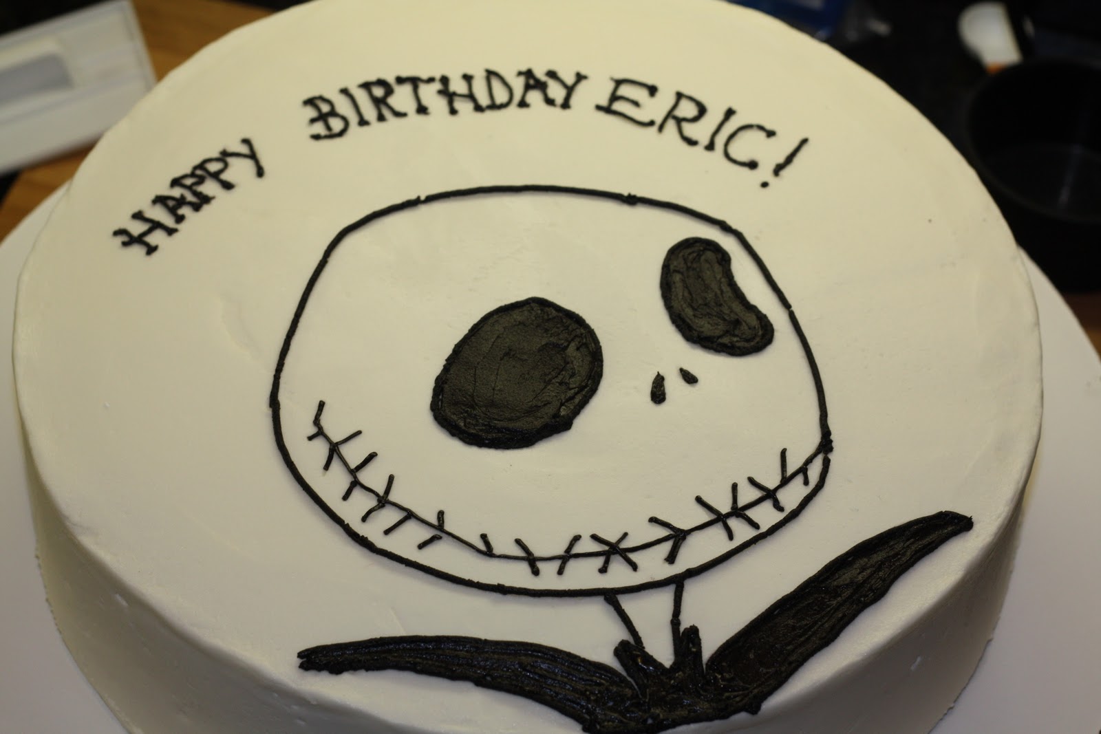 Becca�s Topsy Turvy Tales Jack Skellington Cake in