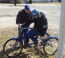 Preston's 1st time to sit on bike