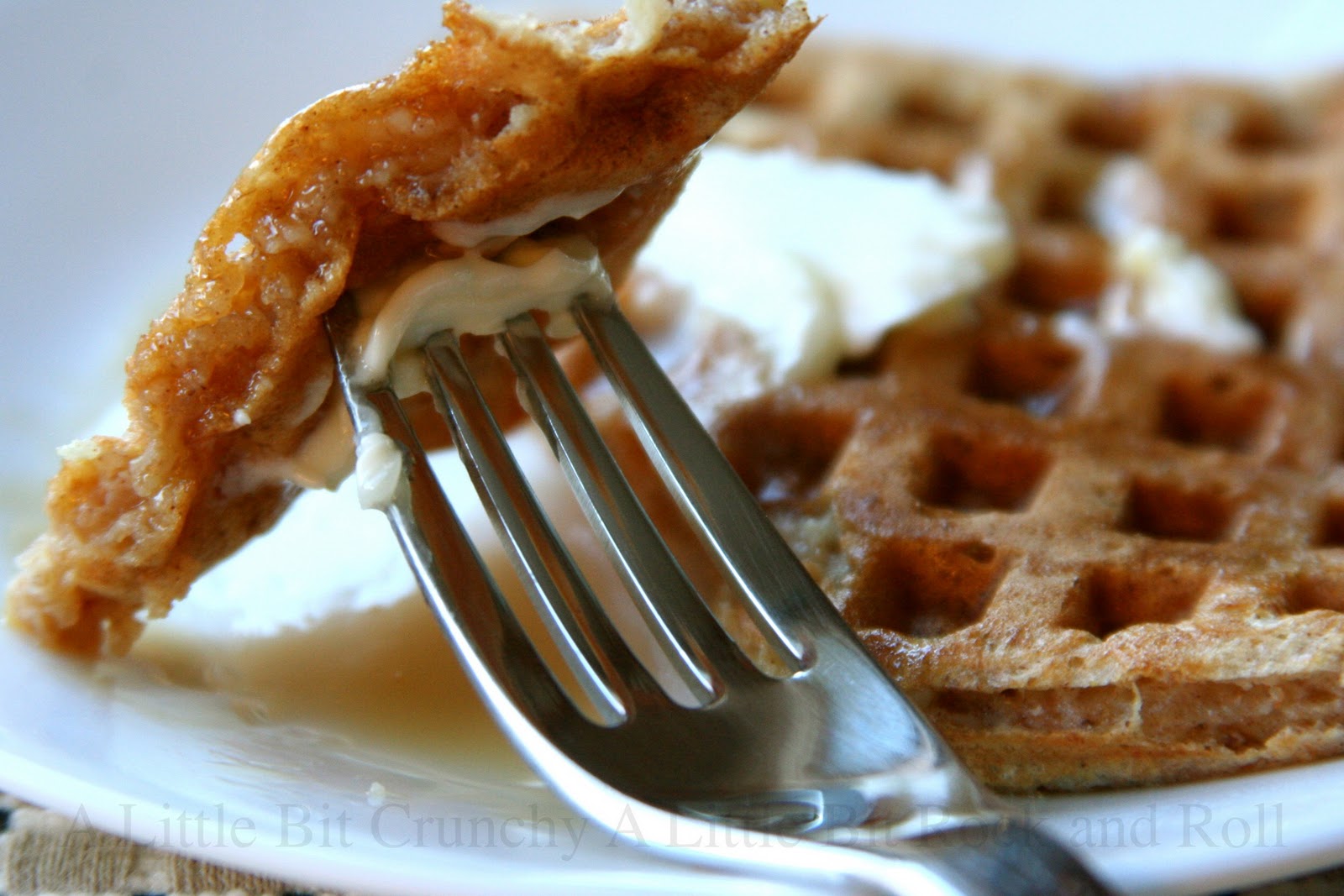 A Little Bit Crunchy A Little Bit Rock and Roll Cinnamon Apple Waffles