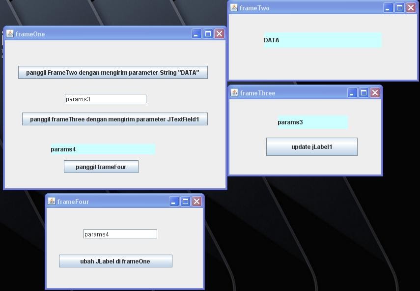 Java Pengiriman Parameter antar Frame