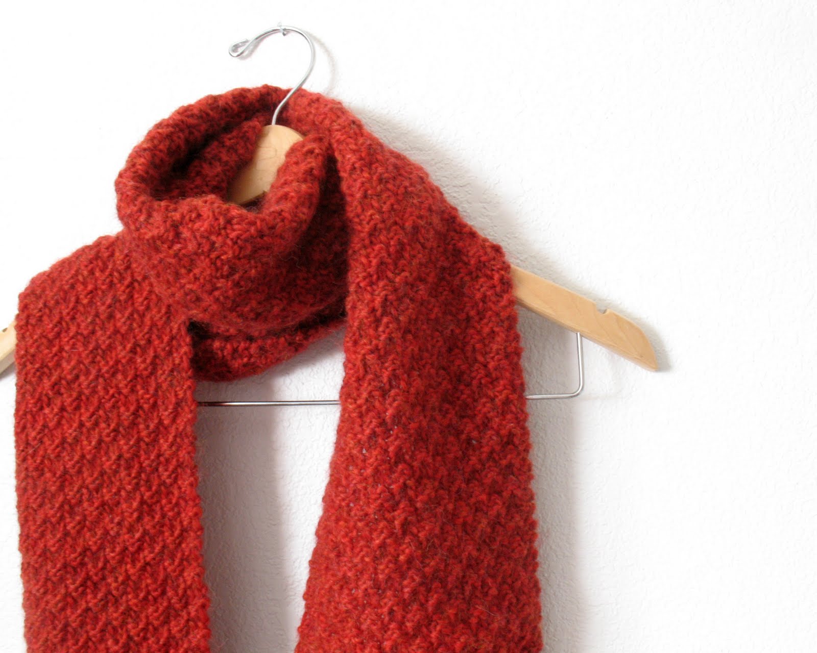 knit, too! Red Scarf Project + a pattern!