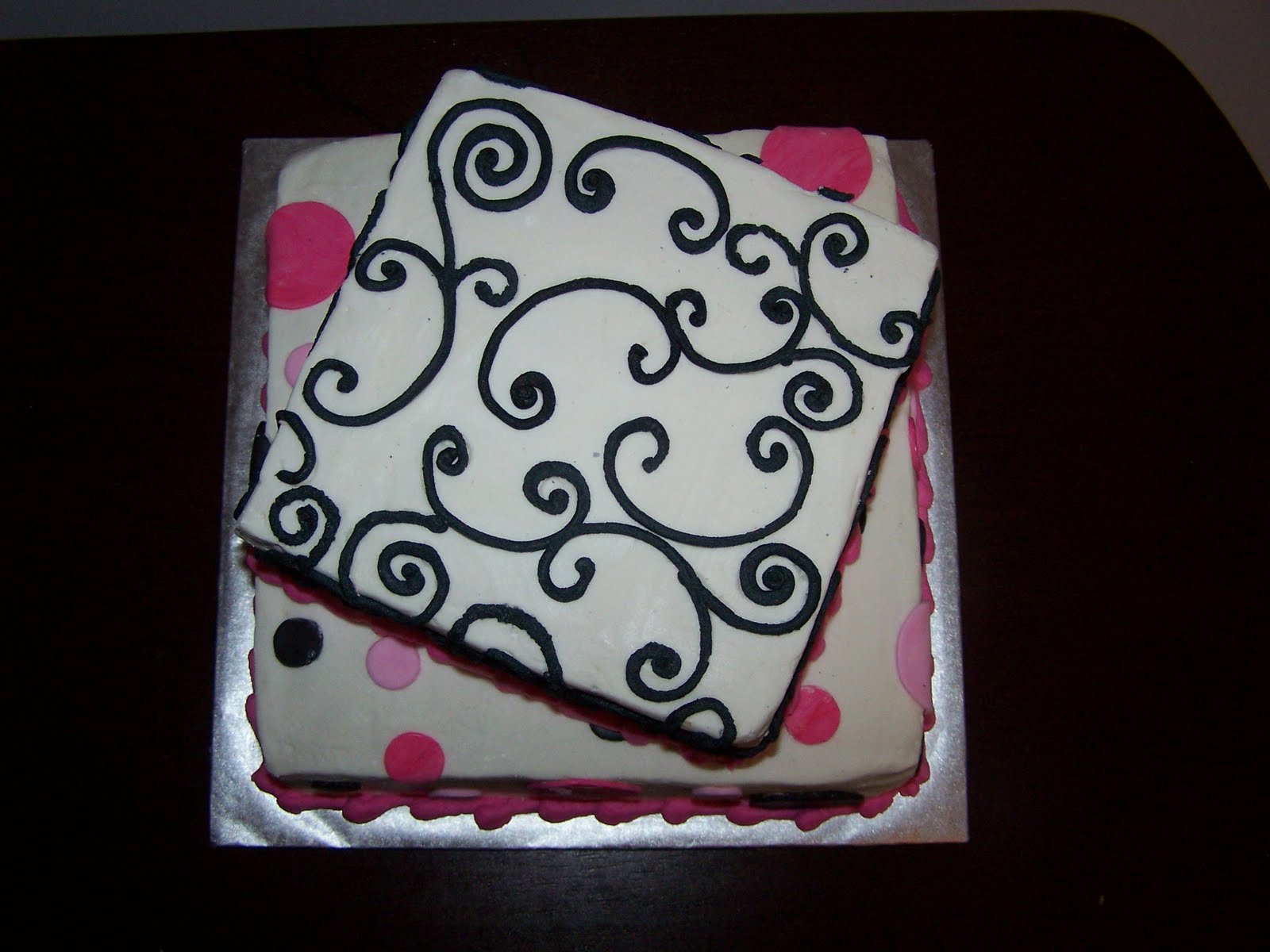 Creative Cakes N More POLKA DOTS AND SWIRLS CAKE