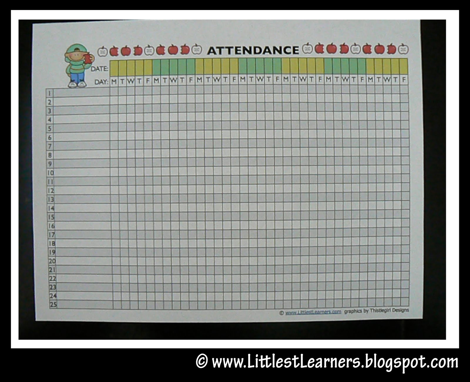 attendance record book