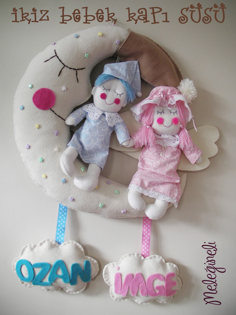 Meleğin Eli ikiz bebek kapı süsü Ozan ve imge