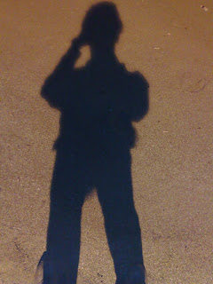 A Self-Shadow-Portrait at Juhu Beach in the Midnight Hour on the Sand.