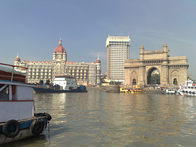Sea View - Gateway of India, Mumbai shoreline and both Taj Mahal Palace & Tower - Elephanta Trip