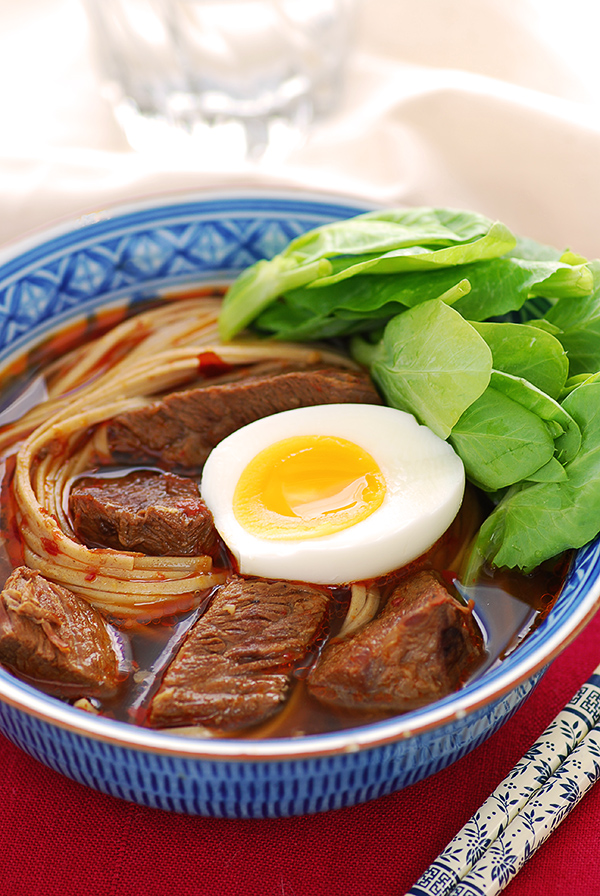 When East meets West Sichuan style red braised beef noodle soupspicy!