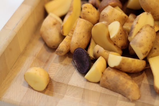 potatoes for potato and green bean salad
