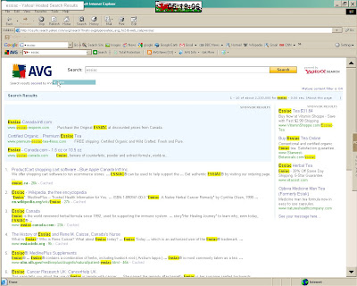 Essiac hits 23 Oct 2009..2,230,000..AVG is a 'toolbar' from a VIRUS checking Company..