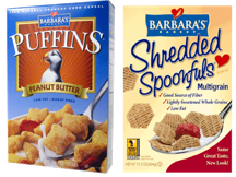 barbara's low calorie puffins and barbara's low calorie shredded spoonfulls