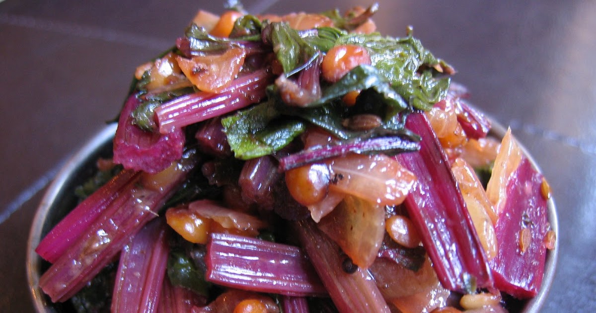 The Fragrant Kitchen Beetroot Stem Subzi / Keerai Upperi