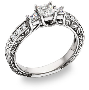 Vintage style engagement rings