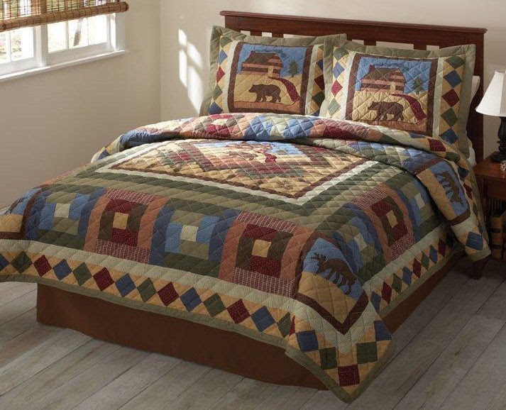 Cabin Creek Bedding Hunting Cabin Quilt Set Rustic and Wild!