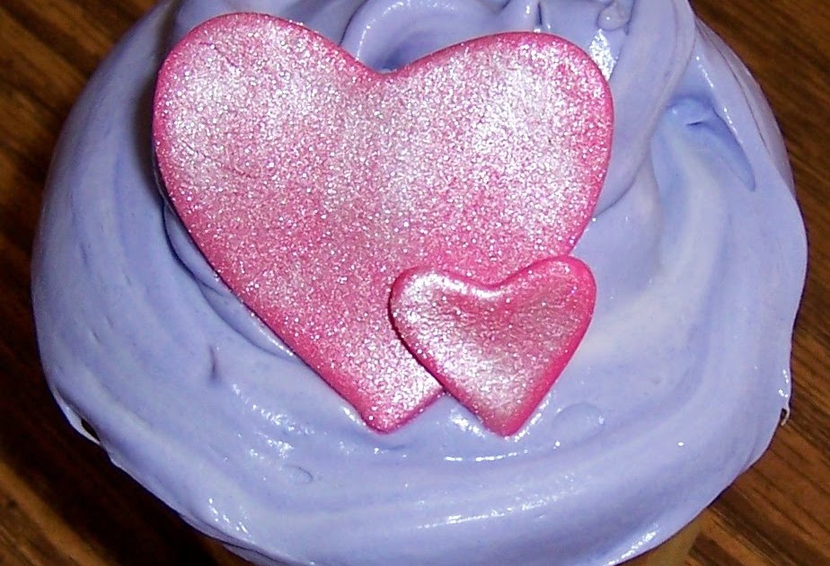 Pink hearts, purple frosting