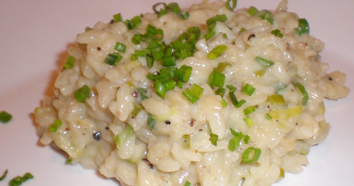 Authentic Suburban Gourmet Spring Onion Risotto with Four Cheeses