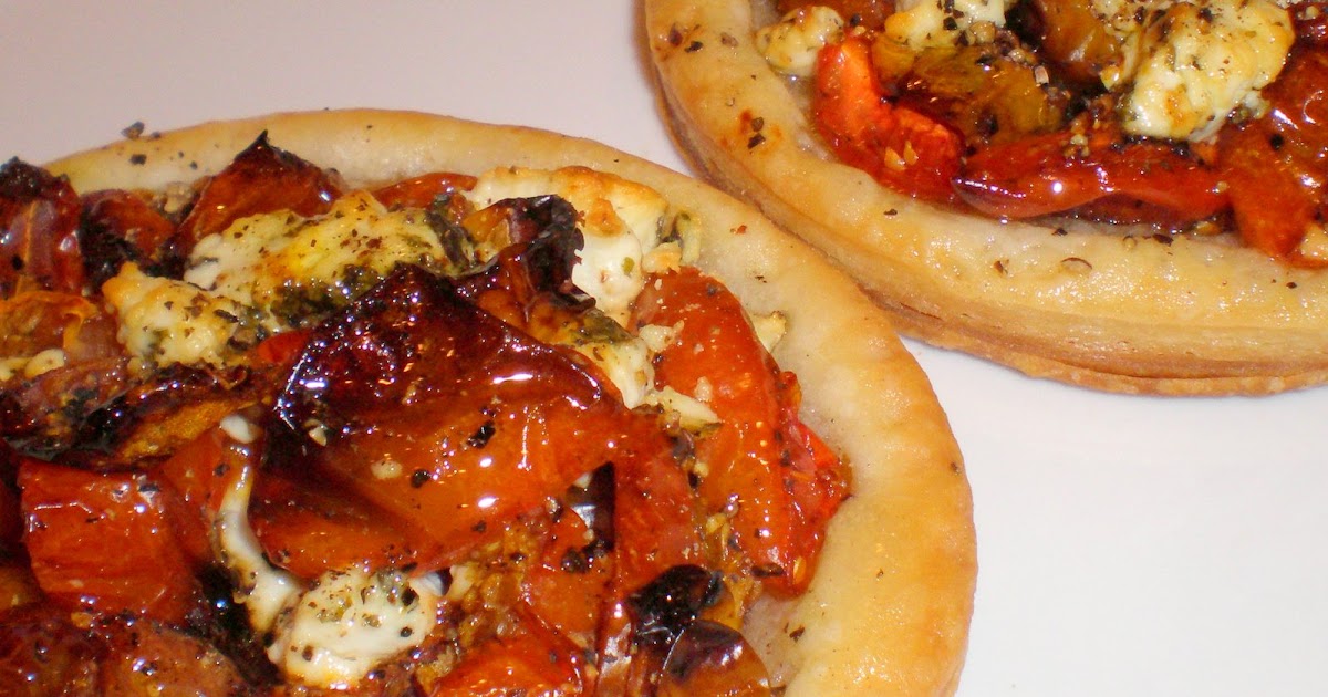 Authentic Suburban Gourmet Oven Roasted Tomato and Goat Cheese Tarts