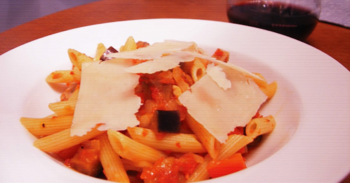 Cooking This and That Spicy Eggplant and Red Pepper Pasta
