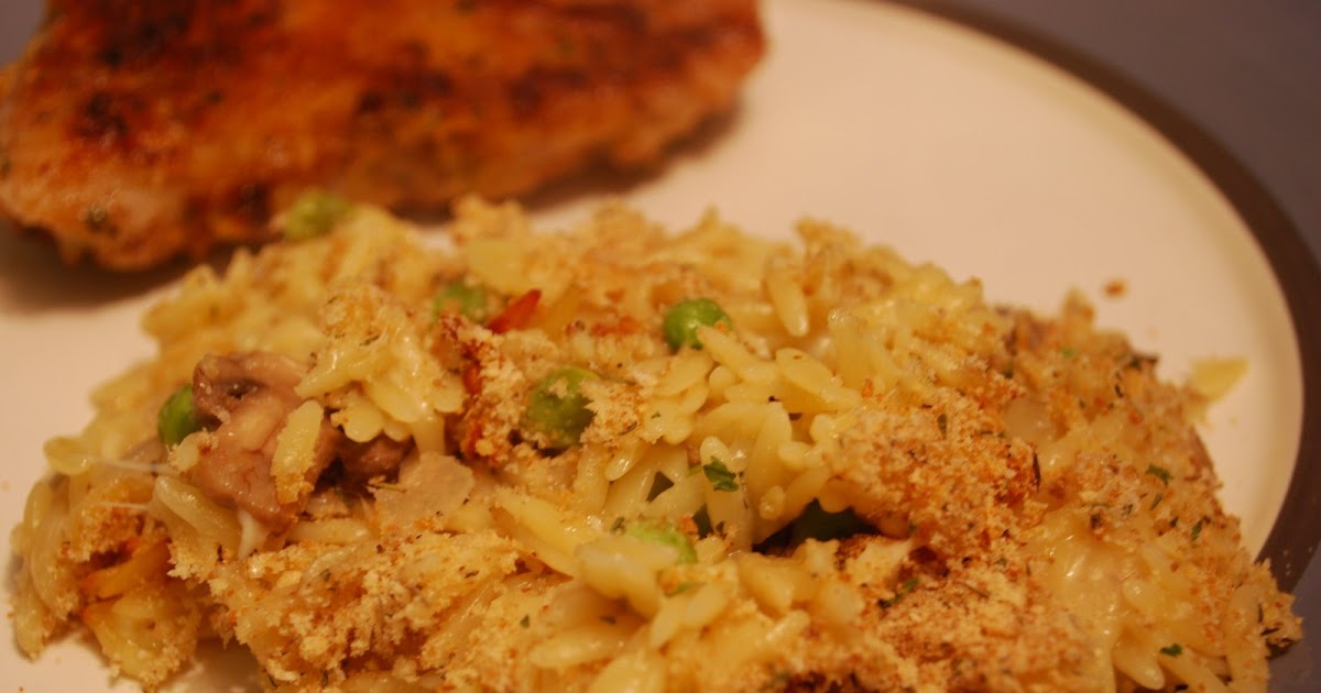 Cooking This and That Baked Orzo with Fontina and Peas