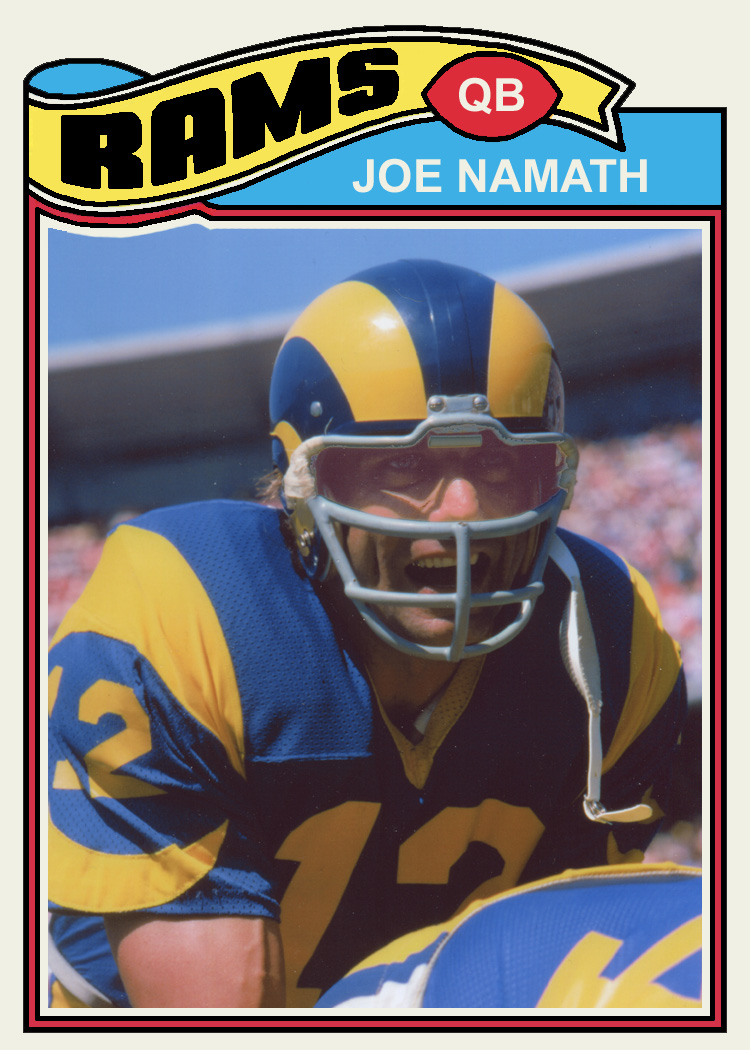 Bob Lemke's Blog: My 1977 Topps-style Namath Rams custom card