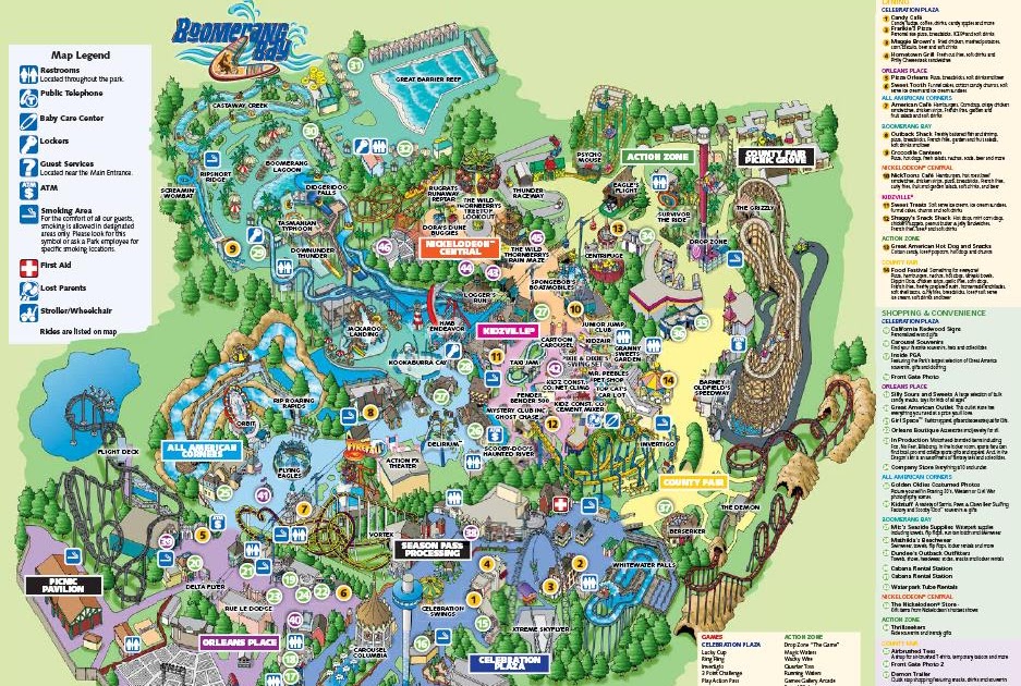 Great America Park Map United States Map