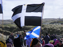 Saint Piran and his flag of black and white for Kernow
