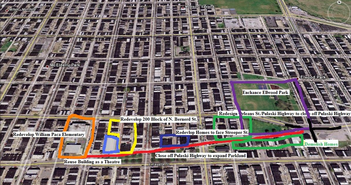 Baltimore City's Past Present and Future Library Sqaure Meet Ellwood Park