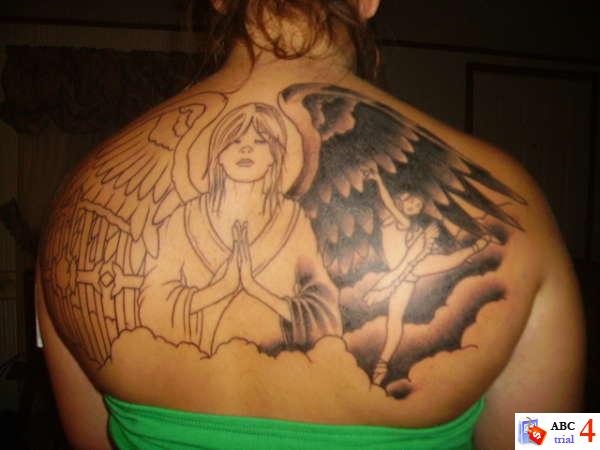 Back Calm Angel Tattoo