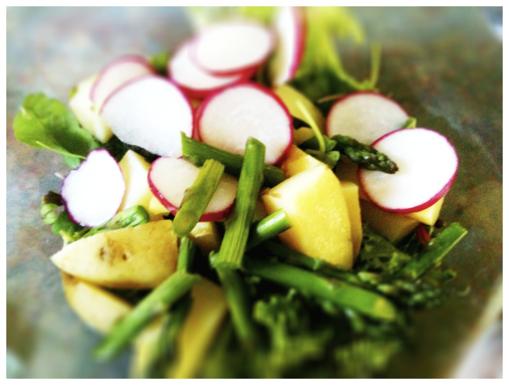 Toast Salmon and Asparagus Salad with a Agave Lime Vinaigrette