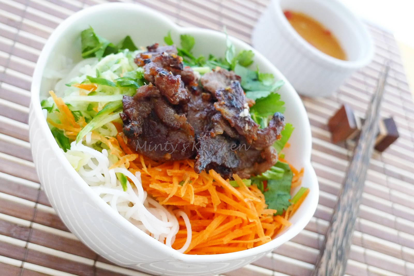Minty's Kitchen Vietnamese Cold Noodles Salad With Grilled Lemongrass Pork