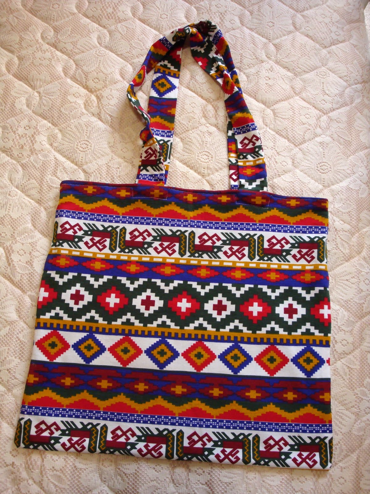 purple monki Aztec Print Reversible Tote Bag