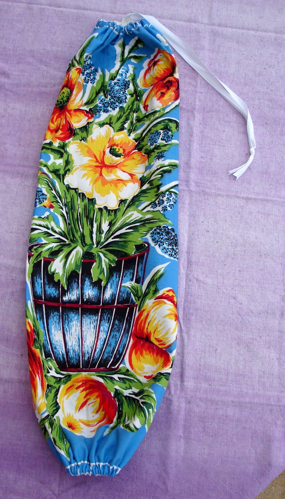 purple monki Vintage Tea Towel Plastic Bag Holders