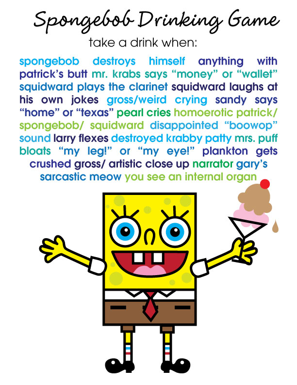 Spongebob Squarepants Movie Drinking Game Spongebob Squarepants Movie Drinking Game
