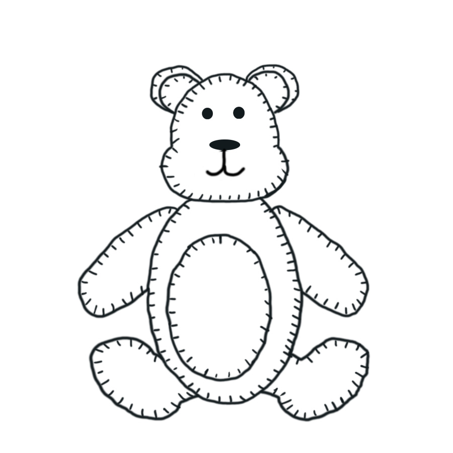 Digi Download-a-Day #14 - Teddy Bear with Stitching.