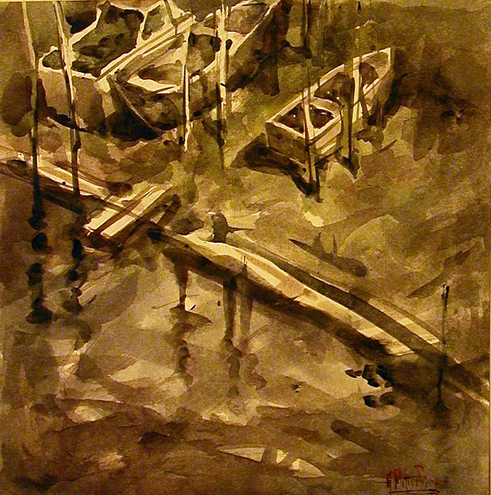 The Boats,watercolor