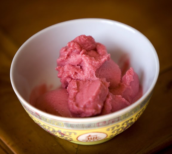 A Strong Belief in Wicker Rhubarb Ginger Beer Sorbet