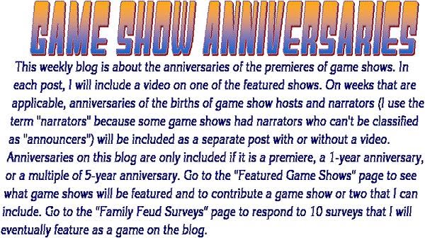 Game Show Anniversaries