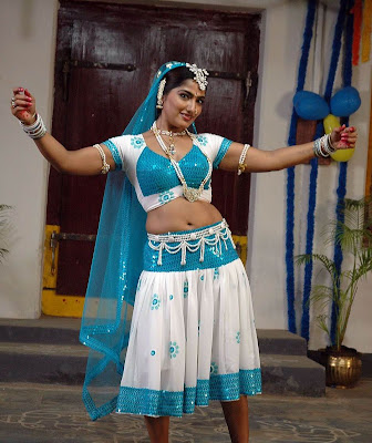 South Indian Blouse and Skirt, Pravallika wearing a item girl Dress