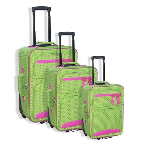 Traveling Lovely Pink and Green Luggage That's Not Just For Kids